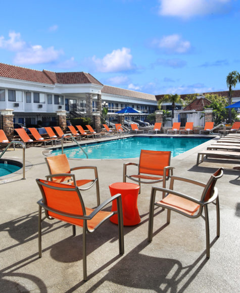 newly renovated outdoor swimming pool at tropicana inn & suites